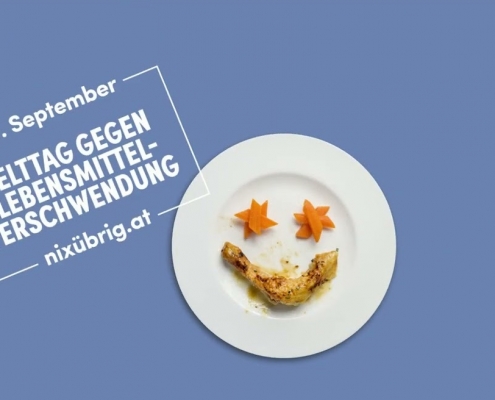 Nixübrig Logo - zeigt Teller mit Gesicht aus Speisen
