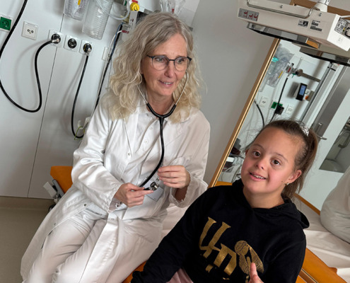 Hanna in der Down Syndrom Ambulanz der Klinik Favoriten